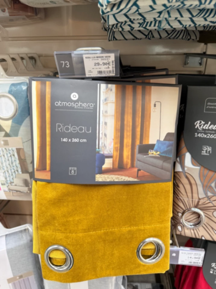 Rideaux jaune moutarde